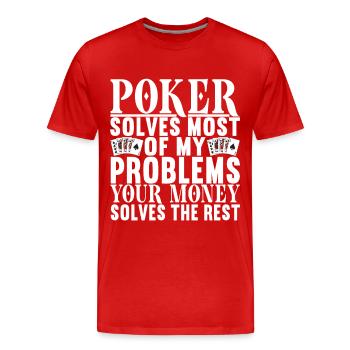 Poker Poker Player Casino - Men's Premium Organic T-Shirt - red - Front - Damien (186cm)
