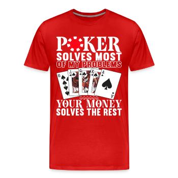 Poker Poker Player Casino - T-shirt bio Premium Homme - rouge - Devant - Damien (186cm)