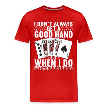 Poker Joueur de poker Casino - T-shirt bio Premium Homme - rouge - Devant - Damien (186cm)