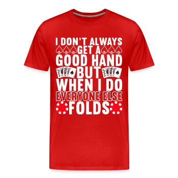 Poker Poker Player Casino - T-shirt bio Premium Homme - rouge - Devant - Damien (186cm)