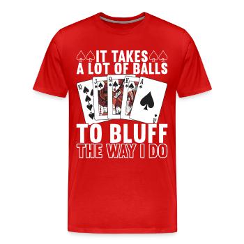 Poker Poker Player Casino - T-shirt bio Premium Homme - rouge - Devant - Damien (186cm)