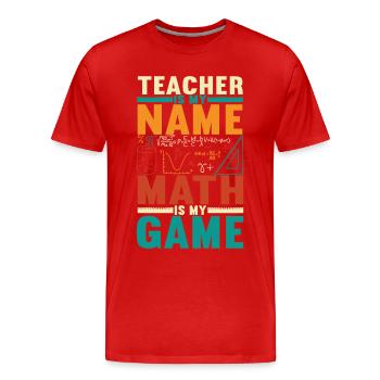 Professeur de mathématiques - T-shirt bio Premium Homme - rouge - Devant - Damien (186cm)