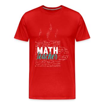 Professeur de mathématiques - T-shirt bio Premium Homme - rouge - Devant - Damien (186cm)
