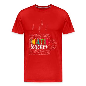 Professeur de mathématiques - T-shirt bio Premium Homme - rouge - Devant - Damien (186cm)