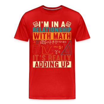 Professeur de mathématiques - T-shirt bio Premium Homme - rouge - Devant - Damien (186cm)