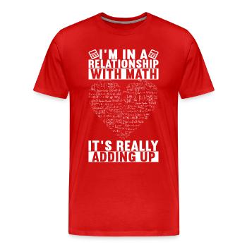 Professeur de mathématiques - T-shirt bio Premium Homme - rouge - Devant - Damien (186cm)