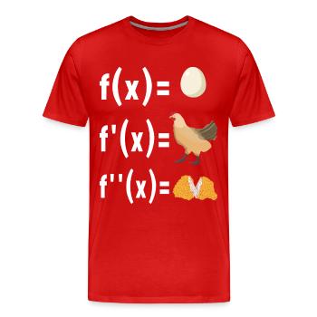 Professeur de mathématiques - T-shirt bio Premium Homme - rouge - Devant - Damien (186cm)