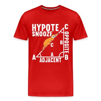 Professeur de mathématiques - T-shirt bio Premium Homme - rouge - Devant - Damien (186cm)