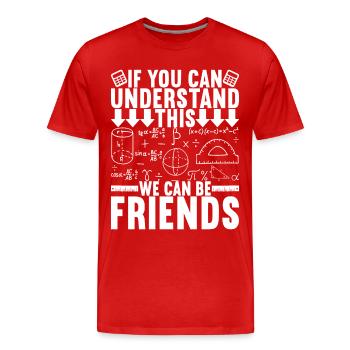 Professeur de mathématiques - T-shirt bio Premium Homme - rouge - Devant - Damien (186cm)