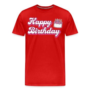 Happy Birthday Cake Congratulations - Men's Premium Organic T-Shirt - red - Front - Damien (186cm)