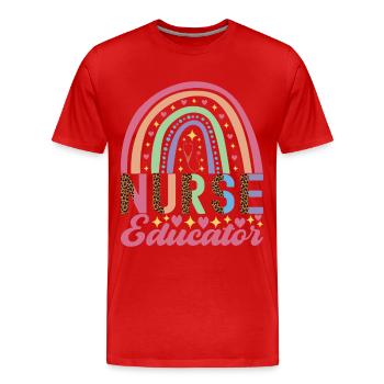 Infirmière soignante - T-shirt bio Premium Homme - rouge - Devant - Damien (186cm)