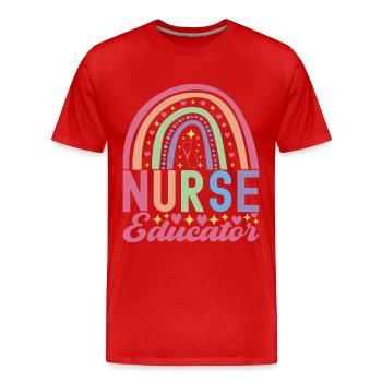 Infirmière soignante - T-shirt bio Premium Homme - rouge - Devant - Damien (186cm)