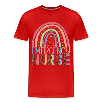 Infirmière soignante - T-shirt bio Premium Homme - rouge - Devant - Damien (186cm)