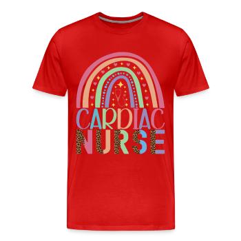 Krankenschwester Pflegekraft - Männer Premium Bio T-Shirt - Rot - Vorne - Damien (186cm)
