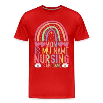 Krankenschwester Pflegekraft - Männer Premium Bio T-Shirt - Rot - Vorne - Damien (186cm)