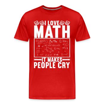 Professeur de mathématiques - T-shirt bio Premium Homme - rouge - Devant - Damien (186cm)