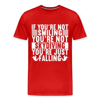 Parachute Parachutist - Men's Premium Organic T-Shirt - red - Front - Damien (186cm)