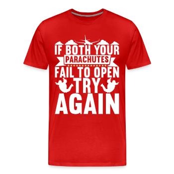 Parachute Parachutist - Men's Premium Organic T-Shirt - red - Front - Damien (186cm)
