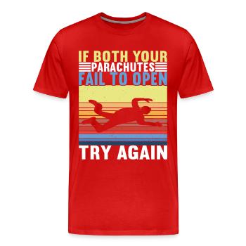 Parachute Parachutist - Men's Premium Organic T-Shirt - red - Front - Damien (186cm)