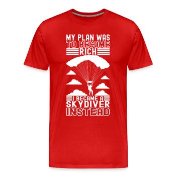 Parachute Parachutist - Men's Premium Organic T-Shirt - red - Front - Damien (186cm)