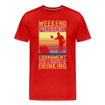Cornhole Spieler Cornhole Board - Männer Premium Bio T-Shirt - Rot - Vorne - Damien (186cm)