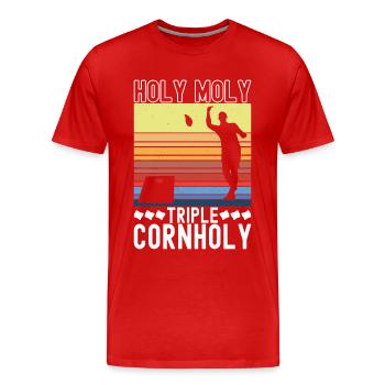 Cornhole Player Cornhole Board - T-shirt bio Premium Homme - rouge - Devant - Damien (186cm)