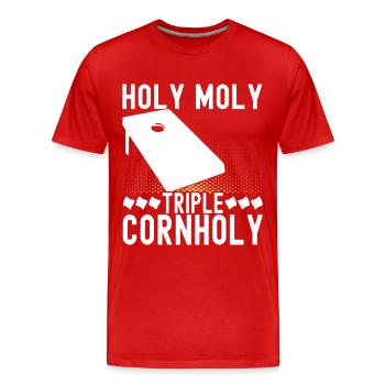 Cornhole Player Cornhole Board - T-shirt bio Premium Homme - rouge - Devant - Damien (186cm)