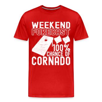 Cornhole Player Cornhole Board - Men's Premium Organic T-Shirt - red - Front - Damien (186cm)