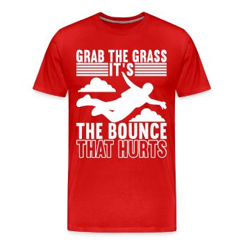 Parachute Parachutist - Men's Premium Organic T-Shirt - red - Front - Damien (186cm)