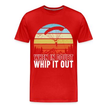 Parachute Parachutist - Men's Premium Organic T-Shirt - red - Front - Damien (186cm)