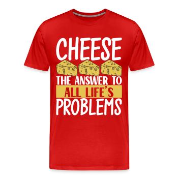 Amateurs de fromage Gouda - T-shirt bio Premium Homme - rouge - Devant - Damien (186cm)