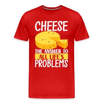 Amateurs de fromage Gouda - T-shirt bio Premium Homme - rouge - Devant - Damien (186cm)