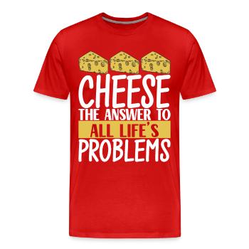 Amateurs de fromage Gouda - T-shirt bio Premium Homme - rouge - Devant - Damien (186cm)