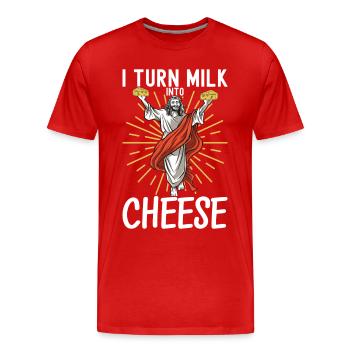 Amateurs de fromage Gouda - T-shirt bio Premium Homme - rouge - Devant - Damien (186cm)