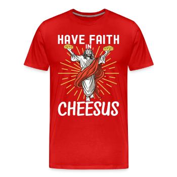 Cheese lovers Gouda cheese - Men's Premium Organic T-Shirt - red - Front - Damien (186cm)