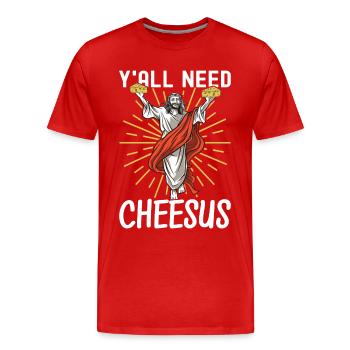 Amateurs de fromage Gouda - T-shirt bio Premium Homme - rouge - Devant - Damien (186cm)