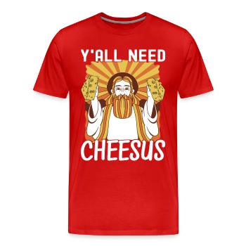 Amateurs de fromage Gouda - T-shirt bio Premium Homme - rouge - Devant - Damien (186cm)
