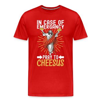 Amateurs de fromage Gouda - T-shirt bio Premium Homme - rouge - Devant - Damien (186cm)