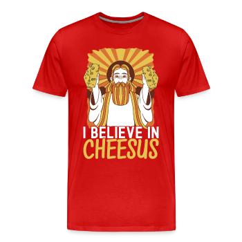 Amateurs de fromage Gouda - T-shirt bio Premium Homme - rouge - Devant - Damien (186cm)