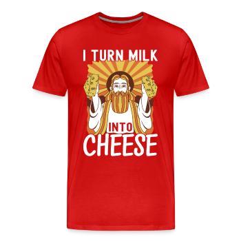 Amateurs de fromage Gouda - T-shirt bio Premium Homme - rouge - Devant - Damien (186cm)