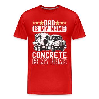 Construction workers Craftsmen Concrete workers - Men's Premium Organic T-Shirt - red - Front - Damien (186cm)