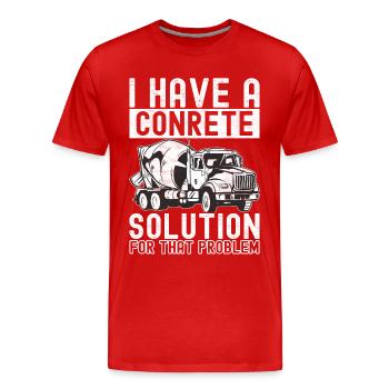 Construction workers Craftsmen Concrete workers - Men's Premium Organic T-Shirt - red - Front - Damien (186cm)