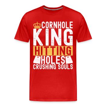 Cornhole Spieler Cornhole Board - Männer Premium Bio T-Shirt - Rot - Vorne - Damien (186cm)