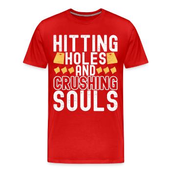 Cornhole Player Cornhole Board - Men's Premium Organic T-Shirt - red - Front - Damien (186cm)
