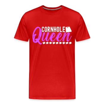 Cornhole Spieler Cornhole Board - Männer Premium Bio T-Shirt - Rot - Vorne - Damien (186cm)