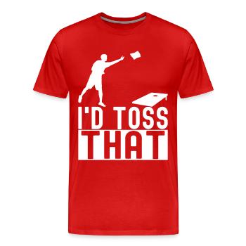 Cornhole Player Cornhole Board - Men's Premium Organic T-Shirt - red - Front - Damien (186cm)