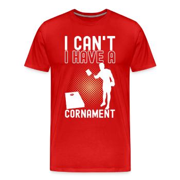 Cornhole Player Cornhole Board - Men's Premium Organic T-Shirt - red - Front - Damien (186cm)