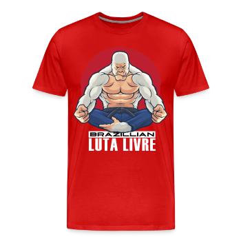 Luta Livre Brésilien - T-shirt bio Premium Homme - rouge - Devant - Damien (186cm)