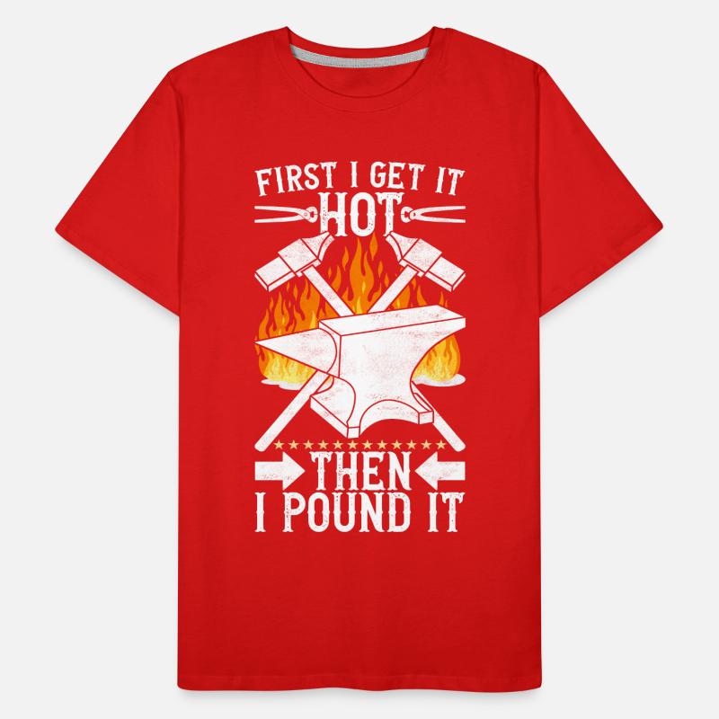 Blacksmith Forging Anvil Men's Premium Organic T-Shirt