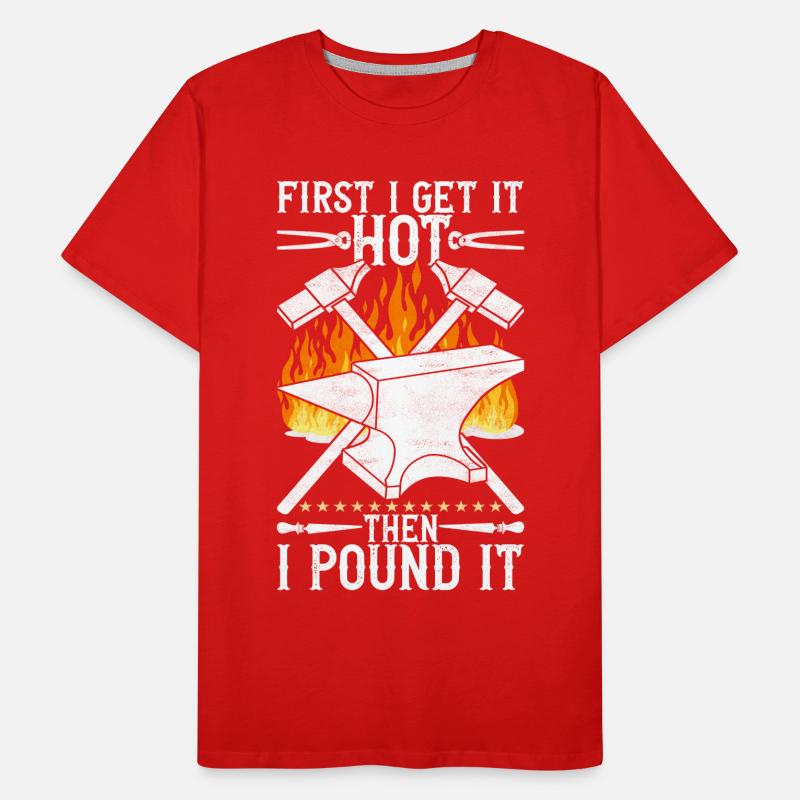 Blacksmith Forging Anvil Men's Premium Organic T-Shirt